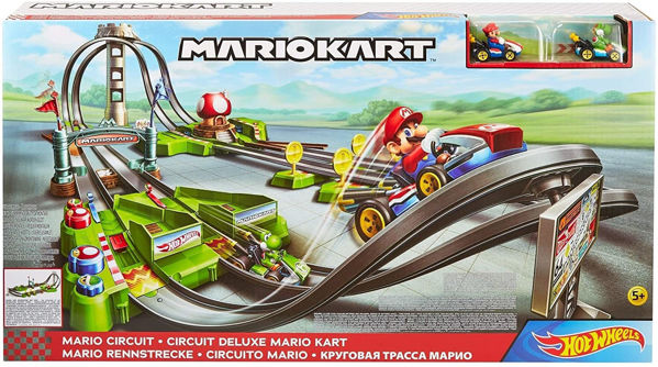 Bild von Hot Wheels Mario Kart Circuit, Spielset mit Trägerraketen,