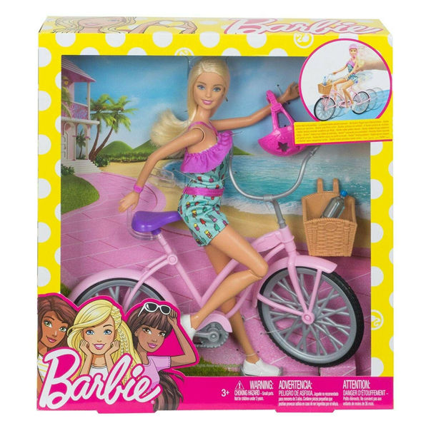 Bild von Barbie - Spielset mit beweglichem Puppenfahrrad mit Zubehör