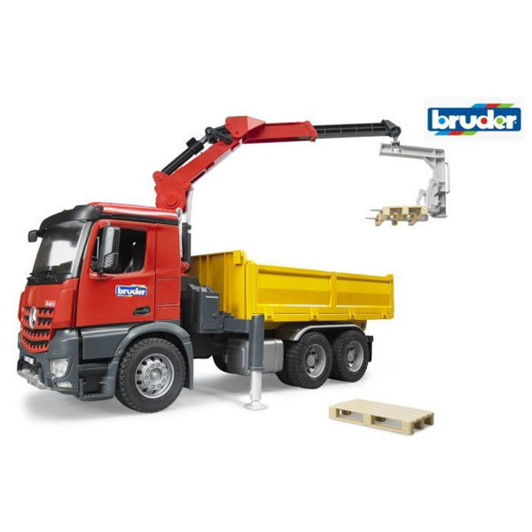 Bild von Mercedes Benz Arocs LKW mit Anhänger und mechanischem Arm 03651