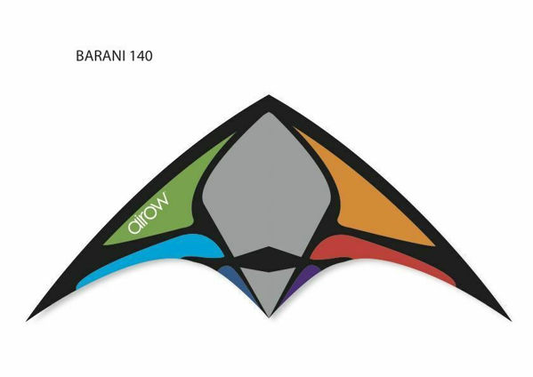 Bild von NYLON 'STUNT KITE' KITE CM.140X75 6 $ GLASFASER-BÜGEL
