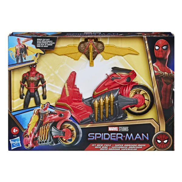 Bild von Spider-Man-Charakter mit Motorradfahrzeug
