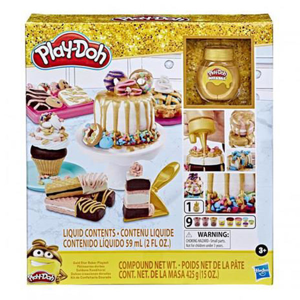 Bild von Play-Doh - Golden Pastries, Spielset mit 9 Gläsern