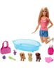 Bild von Barbie-Set mit 3 Welpen-Badewanne und Zubehör