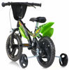 Bild von 12 "Kinderfahrrad Eva 1 Dinosaurier Bremse Schwarz und Grün