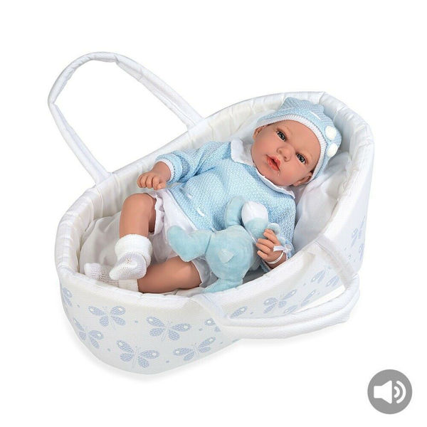 Bild von ARIAS - Hellblaues Baby im neuen Modell Wiege 40 cm