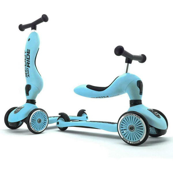 Bild von Highwaykick1-SCOOT AND RIDE Hellblauer umwandelbarer Roller
