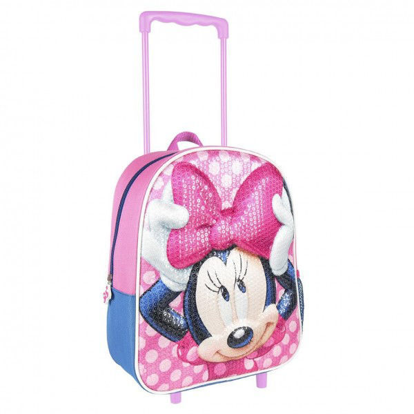 Bild von RUCKSACK ASYL TROLLEY MINNIE BÄNDER FUXIA ROT CM.28