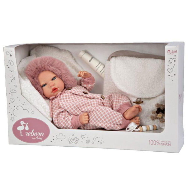 Bild von Arias Reborn Bambole Manuela Rosa Con Borsa E Cuscino 40 Cm