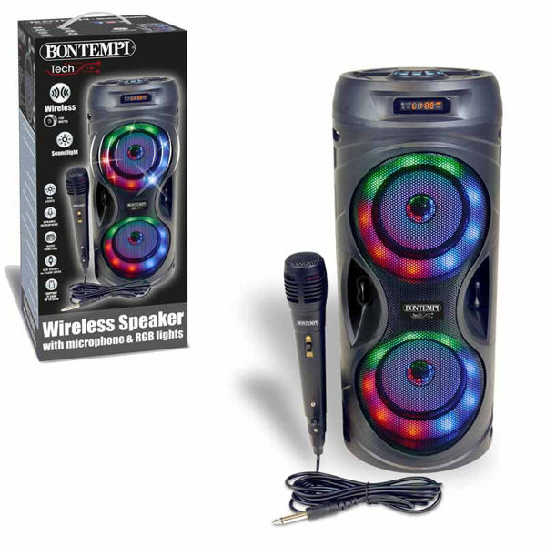 Bild von Cassa Acustica Wireless Con Microfono Luci karaoke Torre