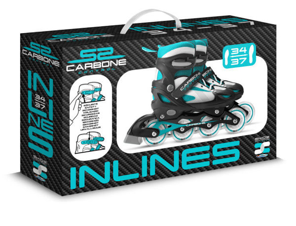 Bild von Pattini In Linea Regolabili Semi Morbidi - Taglia 34-37 - Skids Control Carbone