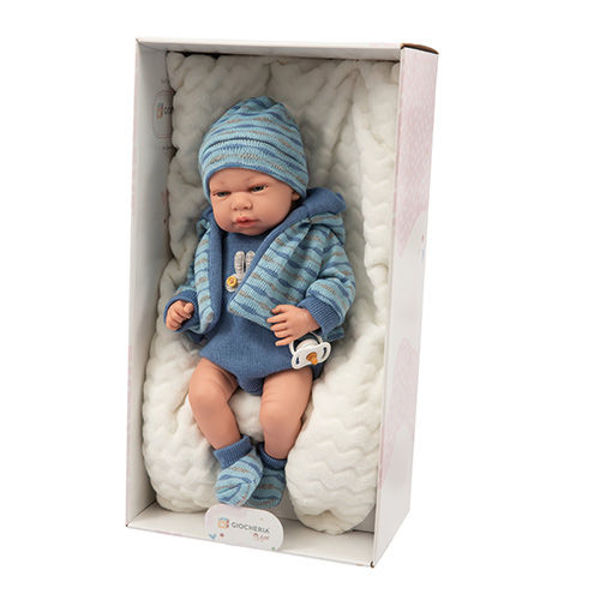 Bild von ARIAS - Bebè cm.40 con cuscino Azzurro